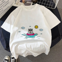 Kawaii Fat cat t shirt Kids New summer cute fashion Children t-shirt Thin section Hipster Girls Tshirt Tops clothing, BAL541