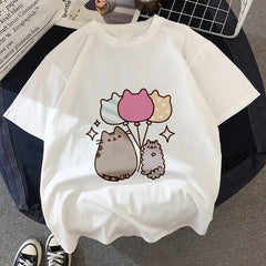 Kawaii Fat cat t shirt Kids New summer cute fashion Children t-shirt Thin section Hipster Girls Tshirt Tops clothing, BAL541