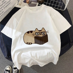 Kawaii Fat cat t shirt Kids New summer cute fashion Children t-shirt Thin section Hipster Girls Tshirt Tops clothing, BAL541