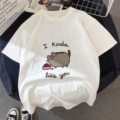 Kawaii Fat cat t shirt Kids New summer cute fashion Children t-shirt Thin section Hipster Girls Tshirt Tops clothing, BAL541