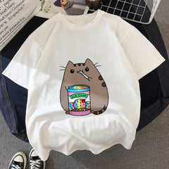 Kawaii Fat cat t shirt Kids New summer cute fashion Children t-shirt Thin section Hipster Girls Tshirt Tops clothing, BAL541