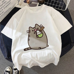 Kawaii Fat cat t shirt Kids New summer cute fashion Children t-shirt Thin section Hipster Girls Tshirt Tops clothing, BAL541