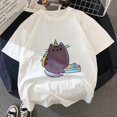 Kawaii Fat cat t shirt Kids New summer cute fashion Children t-shirt Thin section Hipster Girls Tshirt Tops clothing, BAL541