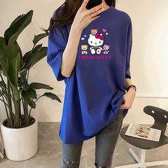 y3070 hello kitty 2020 New Women T-shirts Casual Harajuku Love Printed Tops Tee Summer Female Short Sleeve T shirt Clothing