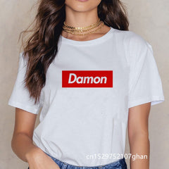 The Vampire Diaries Tshirt Summer Loose Tee Shirt Femme Girls Ulzzang Casual T Shirt Harajuku Kawaii 90s Cool T-shirt Streetwear