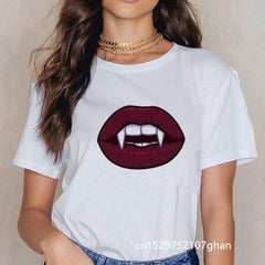 The Vampire Diaries Tshirt Summer Loose Tee Shirt Femme Girls Ulzzang Casual T Shirt Harajuku Kawaii 90s Cool T-shirt Streetwear