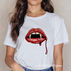 The Vampire Diaries Tshirt Summer Loose Tee Shirt Femme Girls Ulzzang Casual T Shirt Harajuku Kawaii 90s Cool T-shirt Streetwear