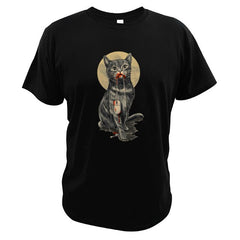 EU Size 100% Cotton Cat Digital Print T Shirt Summer New Arrival Short Sleeve Male Tshirt Homme EU Size