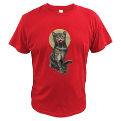 EU Size 100% Cotton Cat Digital Print T Shirt Summer New Arrival Short Sleeve Male Tshirt Homme EU Size