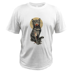 EU Size 100% Cotton Cat Digital Print T Shirt Summer New Arrival Short Sleeve Male Tshirt Homme EU Size