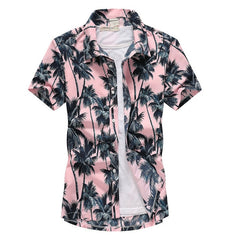 2019 Fashion Mens Short Sleeve Hawaiian Shirt Fast drying Plus Size Asian Size M-5XL Summer Casual Floral Beach Shirts For Men