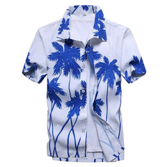 2019 Fashion Mens Short Sleeve Hawaiian Shirt Fast drying Plus Size Asian Size M-5XL Summer Casual Floral Beach Shirts For Men