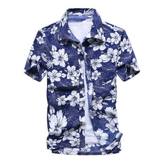 2019 Fashion Mens Short Sleeve Hawaiian Shirt Fast drying Plus Size Asian Size M-5XL Summer Casual Floral Beach Shirts For Men