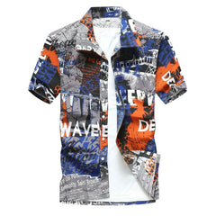 2019 Fashion Mens Short Sleeve Hawaiian Shirt Fast drying Plus Size Asian Size M-5XL Summer Casual Floral Beach Shirts For Men