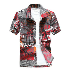 2019 Fashion Mens Short Sleeve Hawaiian Shirt Fast drying Plus Size Asian Size M-5XL Summer Casual Floral Beach Shirts For Men