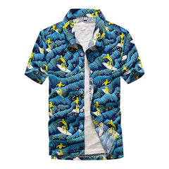 2019 Fashion Mens Short Sleeve Hawaiian Shirt Fast drying Plus Size Asian Size M-5XL Summer Casual Floral Beach Shirts For Men