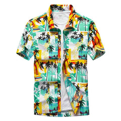 2019 Fashion Mens Short Sleeve Hawaiian Shirt Fast drying Plus Size Asian Size M-5XL Summer Casual Floral Beach Shirts For Men