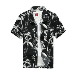 2019 Fashion Mens Short Sleeve Hawaiian Shirt Fast drying Plus Size Asian Size M-5XL Summer Casual Floral Beach Shirts For Men