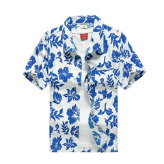 2019 Fashion Mens Short Sleeve Hawaiian Shirt Fast drying Plus Size Asian Size M-5XL Summer Casual Floral Beach Shirts For Men