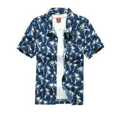 2019 Fashion Mens Short Sleeve Hawaiian Shirt Fast drying Plus Size Asian Size M-5XL Summer Casual Floral Beach Shirts For Men