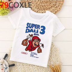 Funny La Casa De Papel T Shirt Kids Summer Top Cartoon Money Heist Tshirt Bella Ciao Kawaii House of Paper Boys T-shirt Children