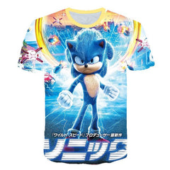 2020 3D Cartoon T Shirt kids clothes Summer Short Printed sonic the hedgehog t-shirt girls Boys Streetwear Teenager Children Top