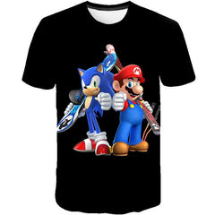 2020 3D Cartoon T Shirt kids clothes Summer Short Printed sonic the hedgehog t-shirt girls Boys Streetwear Teenager Children Top