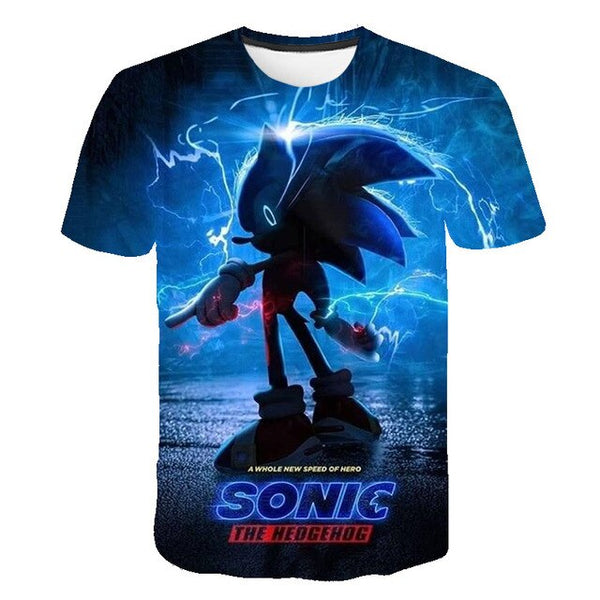 2020 3D Cartoon T Shirt kids clothes Summer Short Printed sonic the hedgehog t-shirt girls Boys Streetwear Teenager Children Top