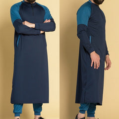 Kaftan Men Muslim Thobe Islamic Arabic Clothing Long Sleeve Shirt Tops Robe Saudi Arabia Traditional Costumes Men Muslim Gowns