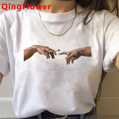 Michelangelo Aesthetic Harajuku T Shirt Women Ullzang Vaporwave T-shirt Vintage 90s Graphic Tshirt Fashion Anime Top Tees Female