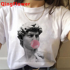 Michelangelo Aesthetic Harajuku T Shirt Women Ullzang Vaporwave T-shirt Vintage 90s Graphic Tshirt Fashion Anime Top Tees Female