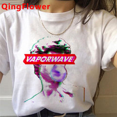 Michelangelo Aesthetic Harajuku T Shirt Women Ullzang Vaporwave T-shirt Vintage 90s Graphic Tshirt Fashion Anime Top Tees Female