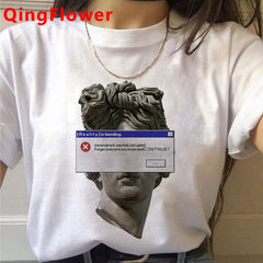 Michelangelo Aesthetic Harajuku T Shirt Women Ullzang Vaporwave T-shirt Vintage 90s Graphic Tshirt Fashion Anime Top Tees Female