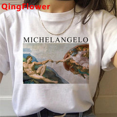 Michelangelo Aesthetic Harajuku T Shirt Women Ullzang Vaporwave T-shirt Vintage 90s Graphic Tshirt Fashion Anime Top Tees Female