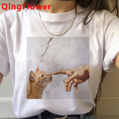 Michelangelo Aesthetic Harajuku T Shirt Women Ullzang Vaporwave T-shirt Vintage 90s Graphic Tshirt Fashion Anime Top Tees Female