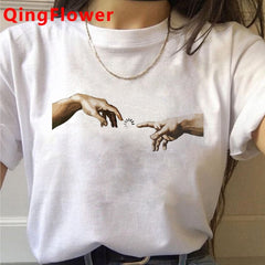 Michelangelo Aesthetic Harajuku T Shirt Women Ullzang Vaporwave T-shirt Vintage 90s Graphic Tshirt Fashion Anime Top Tees Female