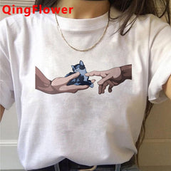 Michelangelo Aesthetic Harajuku T Shirt Women Ullzang Vaporwave T-shirt Vintage 90s Graphic Tshirt Fashion Anime Top Tees Female