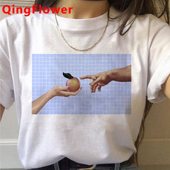 Michelangelo Aesthetic Harajuku T Shirt Women Ullzang Vaporwave T-shirt Vintage 90s Graphic Tshirt Fashion Anime Top Tees Female