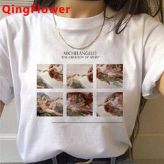 Michelangelo Aesthetic Harajuku T Shirt Women Ullzang Vaporwave T-shirt Vintage 90s Graphic Tshirt Fashion Anime Top Tees Female