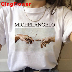 Michelangelo Aesthetic Harajuku T Shirt Women Ullzang Vaporwave T-shirt Vintage 90s Graphic Tshirt Fashion Anime Top Tees Female