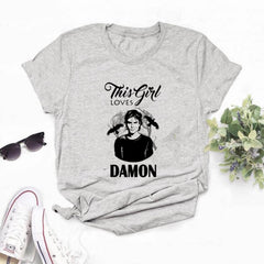 The Vampire Diaries Tshirt Summer Loose Tee Shirt Femme Girls Ulzzang Casual T Shirt Harajuku Kawaii 90s Cool T-shirt Streetwear