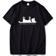 Schrodinger's Cat Science T shirt Fun Geek EU Size 100% Cotton Physical Quantum Mechanical Thinking Experiment Soft Tshirt