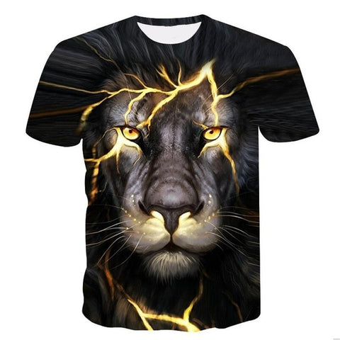 Men's T-Shirts 3D Printed Animal Tiger t shirt Short Sleeve Funny Design Casual Tops Tees Male Halloween t shirt Asian size 6XL