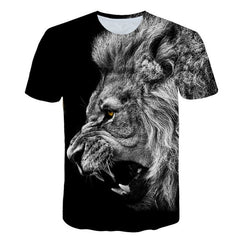 Men's T-Shirts 3D Printed Animal Tiger t shirt Short Sleeve Funny Design Casual Tops Tees Male Halloween t shirt Asian size 6XL