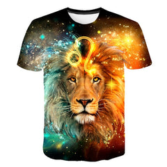 Men's T-Shirts 3D Printed Animal Tiger t shirt Short Sleeve Funny Design Casual Tops Tees Male Halloween t shirt Asian size 6XL