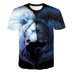 Men's T-Shirts 3D Printed Animal Tiger t shirt Short Sleeve Funny Design Casual Tops Tees Male Halloween t shirt Asian size 6XL