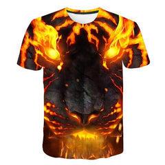 Men's T-Shirts 3D Printed Animal Tiger t shirt Short Sleeve Funny Design Casual Tops Tees Male Halloween t shirt Asian size 6XL