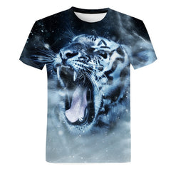 Men's T-Shirts 3D Printed Animal Tiger t shirt Short Sleeve Funny Design Casual Tops Tees Male Halloween t shirt Asian size 6XL