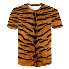 Men's T-Shirts 3D Printed Animal Tiger t shirt Short Sleeve Funny Design Casual Tops Tees Male Halloween t shirt Asian size 6XL