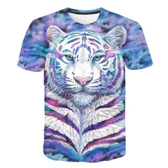 Men's T-Shirts 3D Printed Animal Tiger t shirt Short Sleeve Funny Design Casual Tops Tees Male Halloween t shirt Asian size 6XL